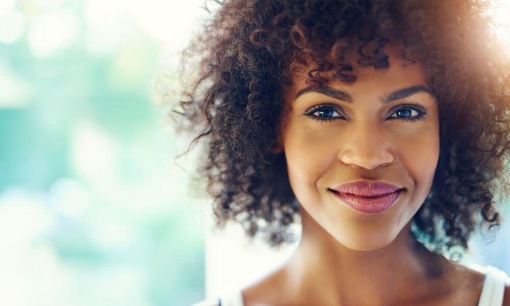 Black woman smiles